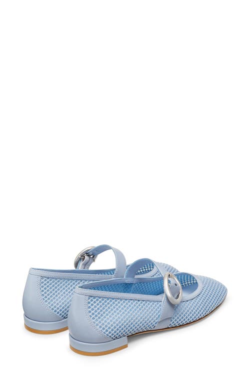 Stuart Weitzman Arabella Net Mary Jane Ballerina Flats In Cielo