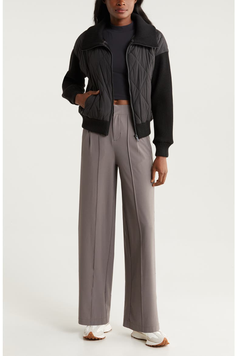 Hybrid Zip Front Jacket, Alternate, color, BLACK