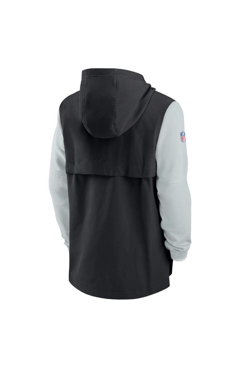 Nike Men's Nike Black/Silver Las Vegas Raiders Sideline Player Quarter-Zip Hoodie Jacket, Alternate, color, Black