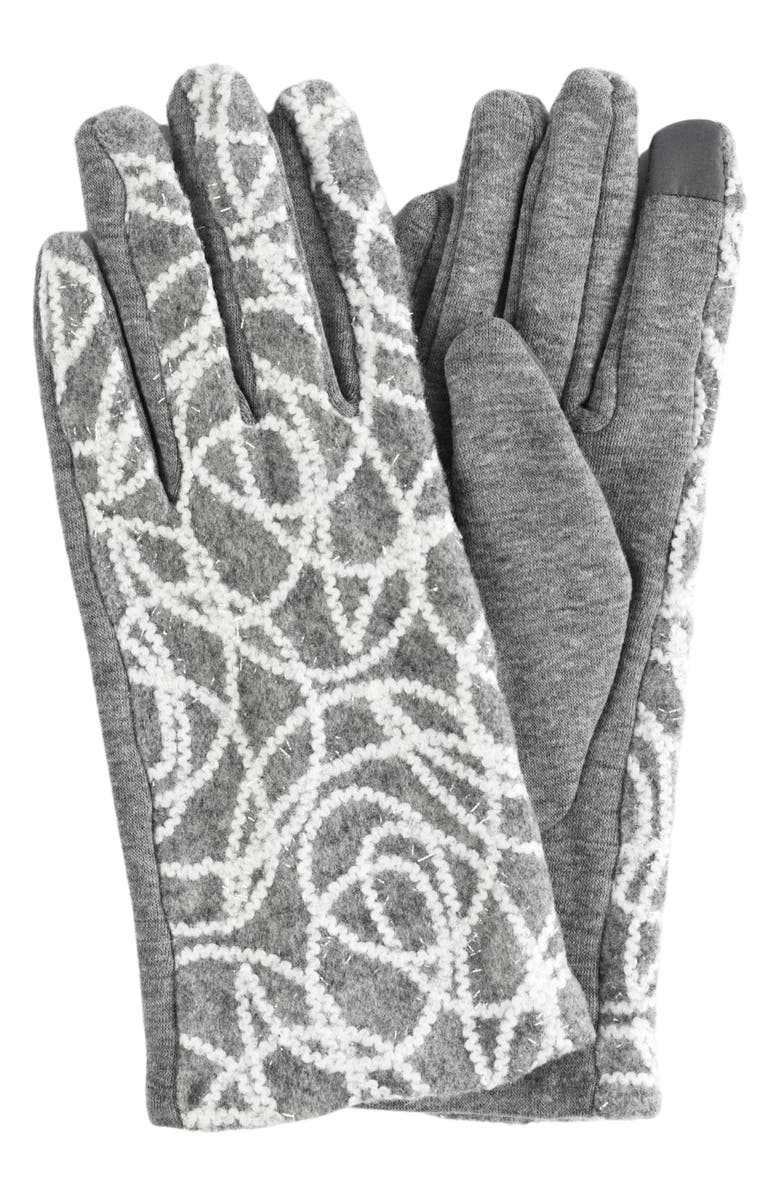 MARCUS ADLER Yarn Patterned Touchscreen Gloves, Main, color, Grey