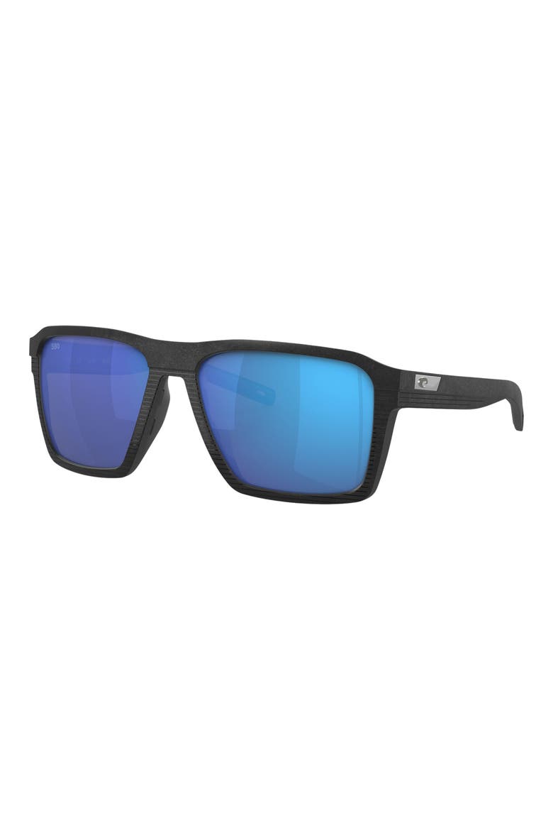 Antille 58mm Polarized Square Sunglasses, Alternate, color, BLUE MIRROR