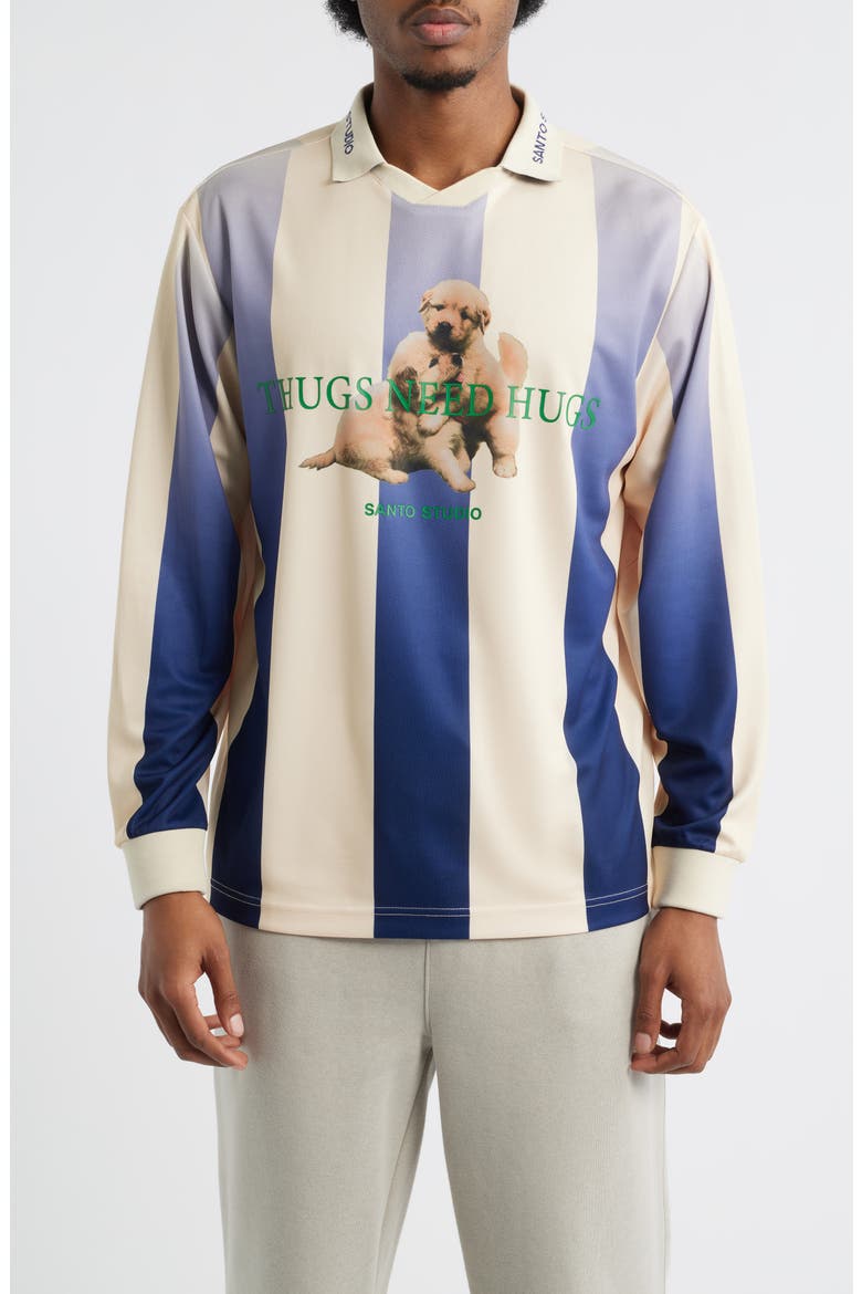 Thugs Need Hugs Graphic Club Jersey, Main, color, BLUE