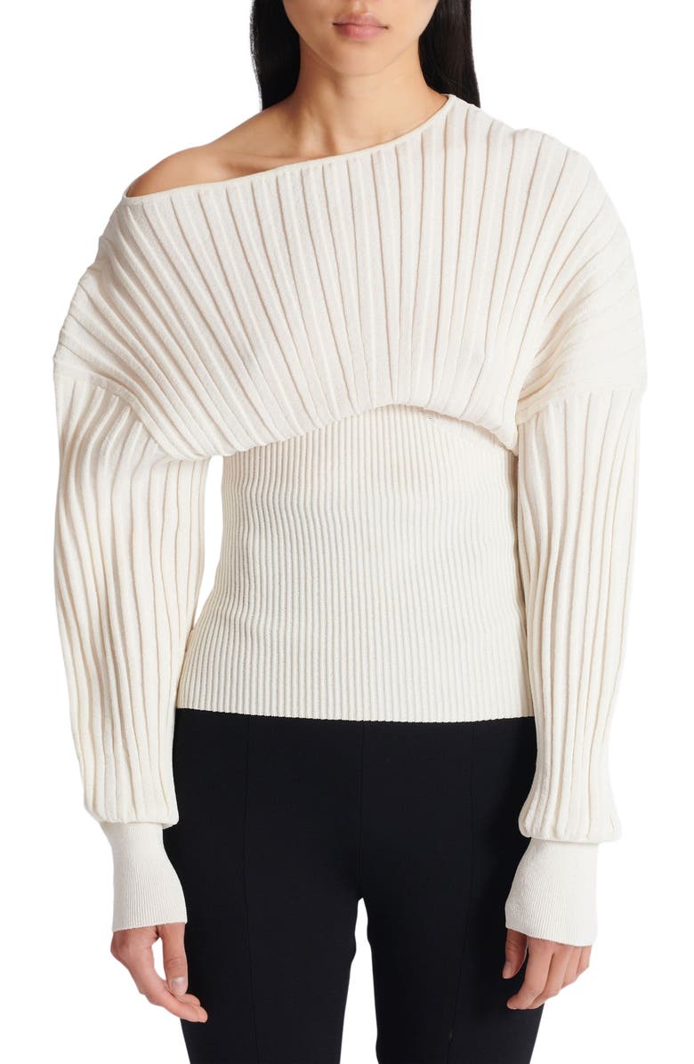 Balmain Tube-knit jumper, Alternate, color, White