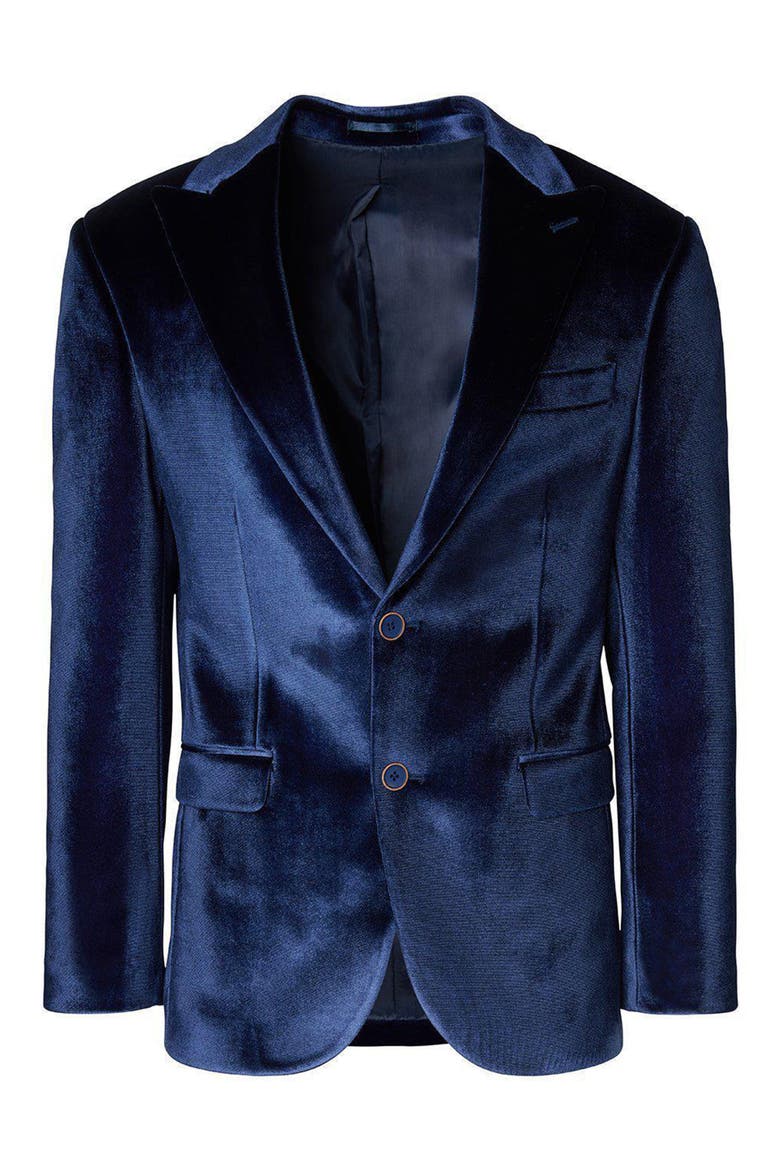 Diamond Velvet Tuxedo Jacket, Alternate, color, NAVY