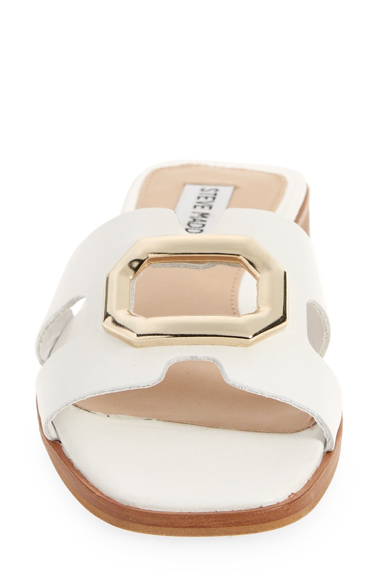 Harlene Slide Sandal, Alternate, color, WHITE LEATHER