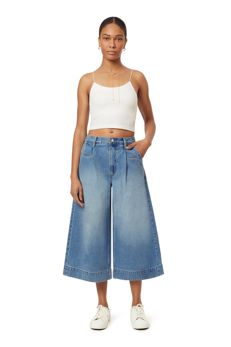 The Wave Crop Wide Leg Jeans, Alternate, color, PALM BEACH