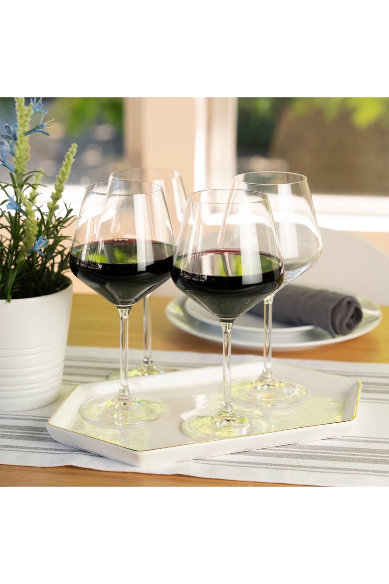Style Burgundy Wine Glass Set of 4, Alternate, color, Clear