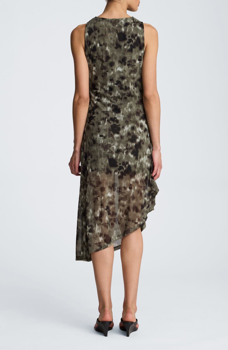 Kenneth Cole Print Sleeveless Asymmetric Midi Dress, Alternate, color,
