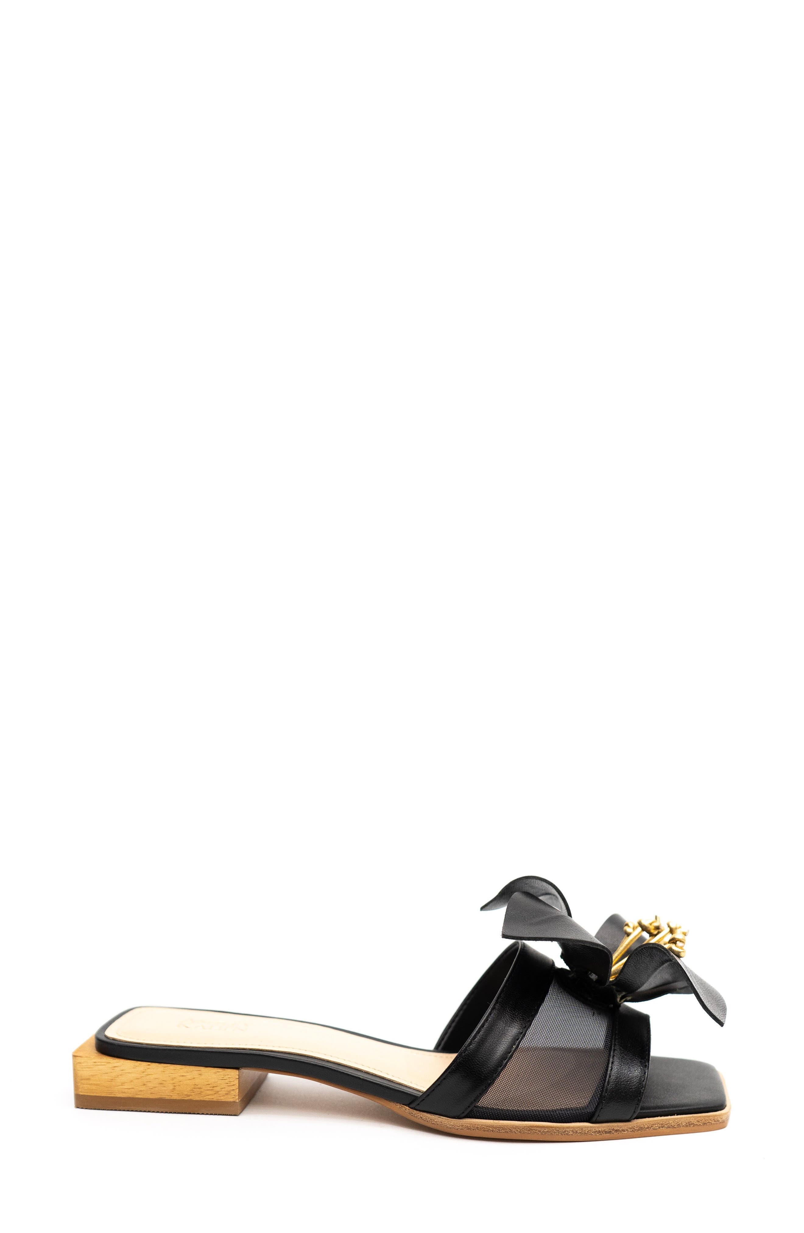 Blossom Slide Sandal, Alternate, color, BLACK