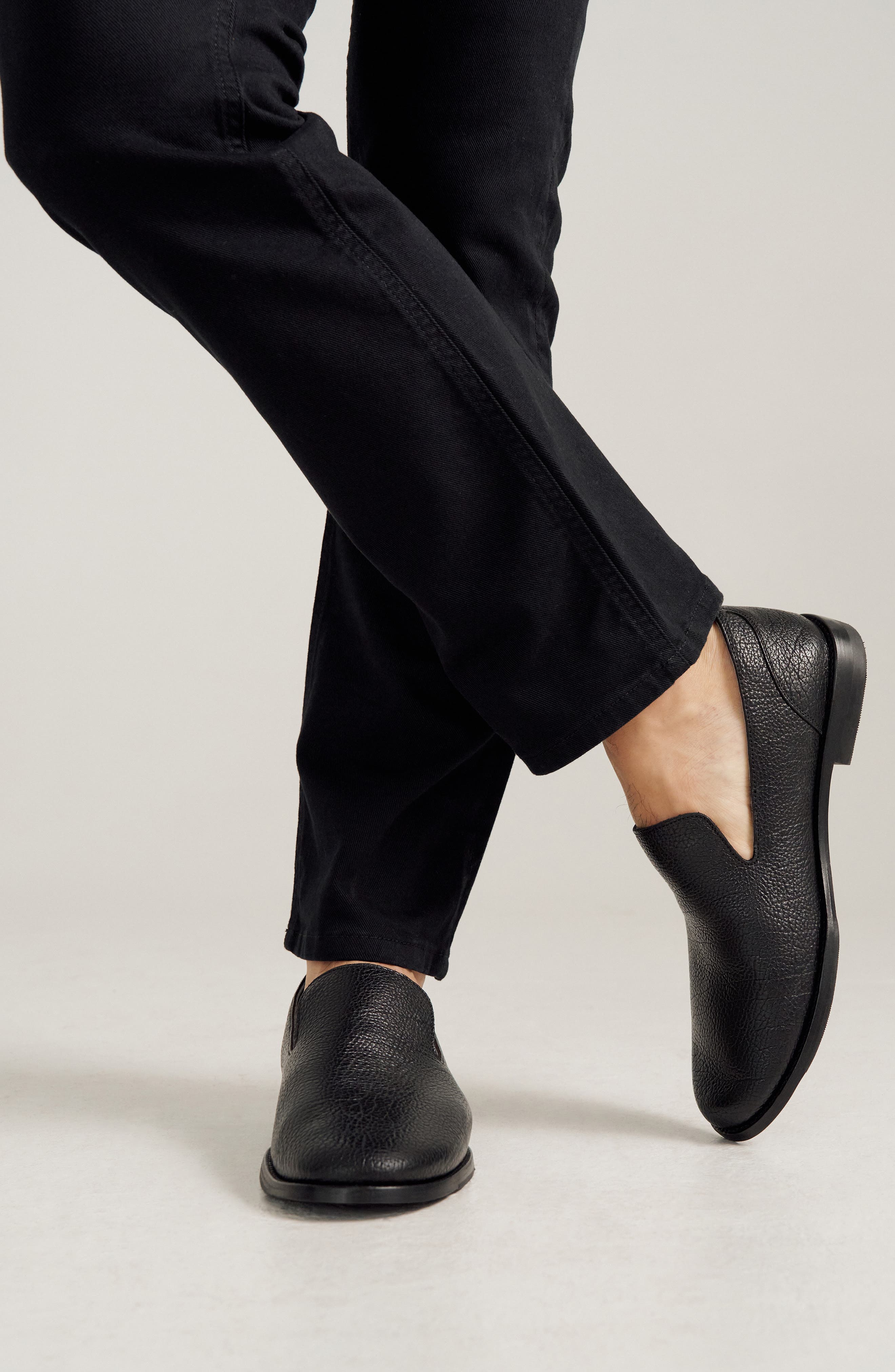 Tecovas The Monterrey Midnight Bison Loafer, Alternate, color, Black