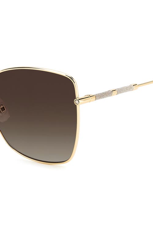 Carolina Herrera 59mm Gradient Butterfly Sunglasses In Gold