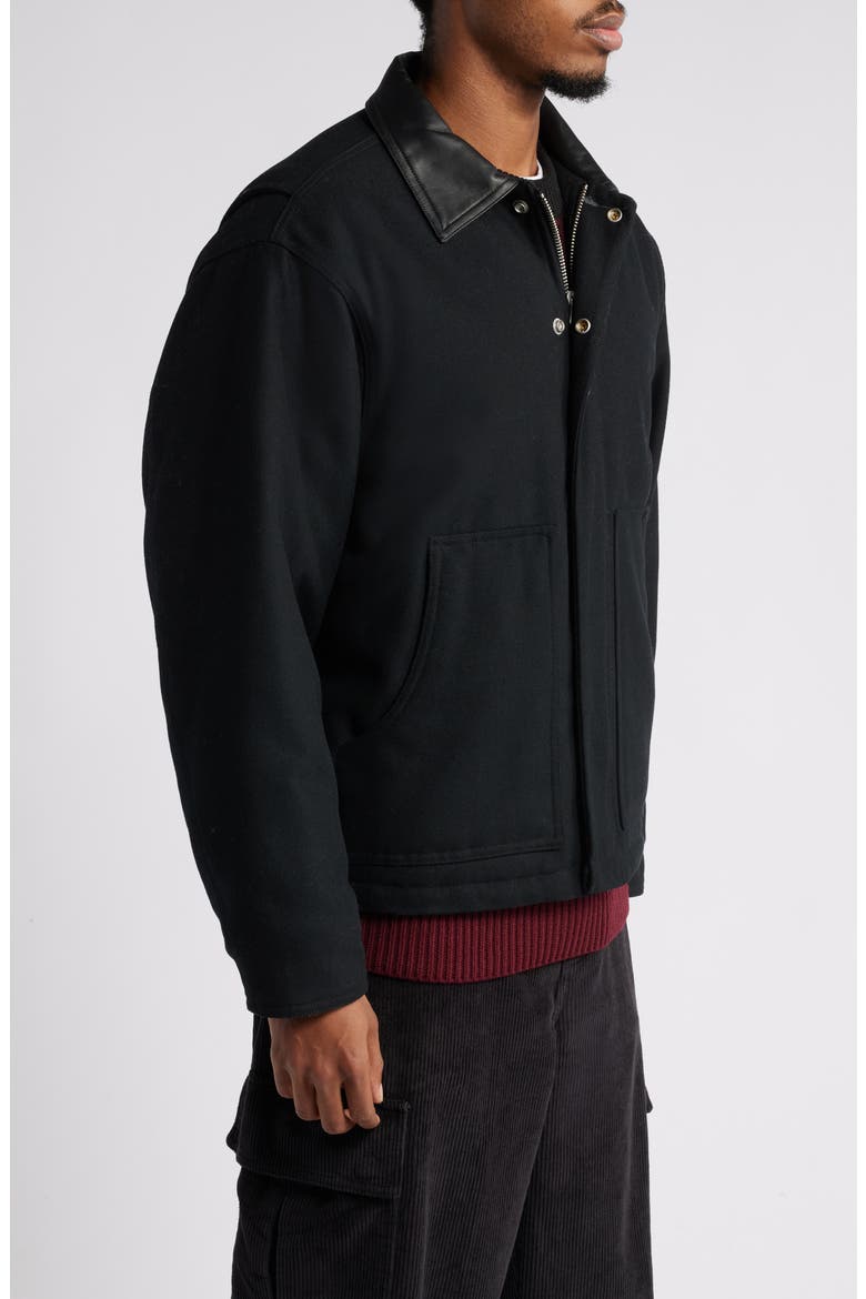 Obey Chisel Quilted Lining Melton Wool Blend Jacket (Men) | Nordstrom
