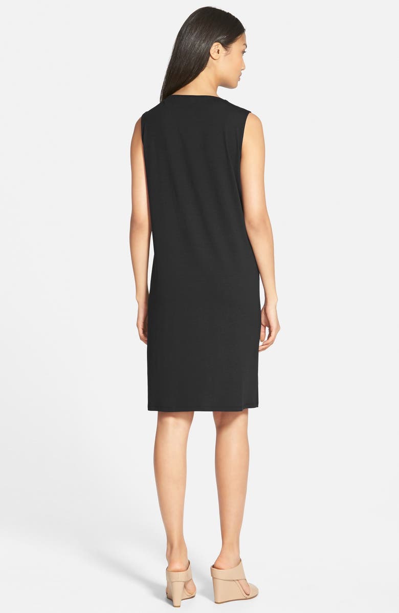 Eileen Fisher Jewel Neck Sleeveless Jersey Dress, Alternate, color, 