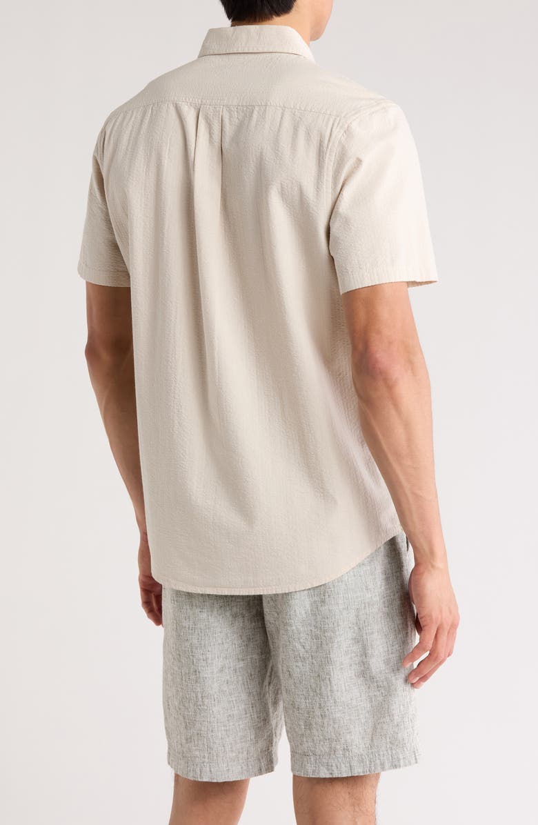 14th & Union Seersucker Short Sleeve Cotton Button-Up Shirt, Alternate, color, Grey Moonbeam