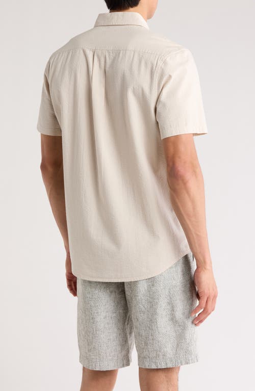 14th & Union Seersucker Short Sleeve Cotton Button-up Shirt In Grey Moonbeam