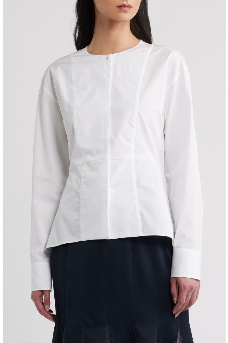 Cotton Peplum Top, Main, color, BRIGHT WHITE