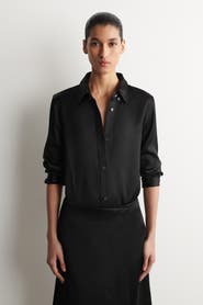 COS Button-down Collar Satin Shirt