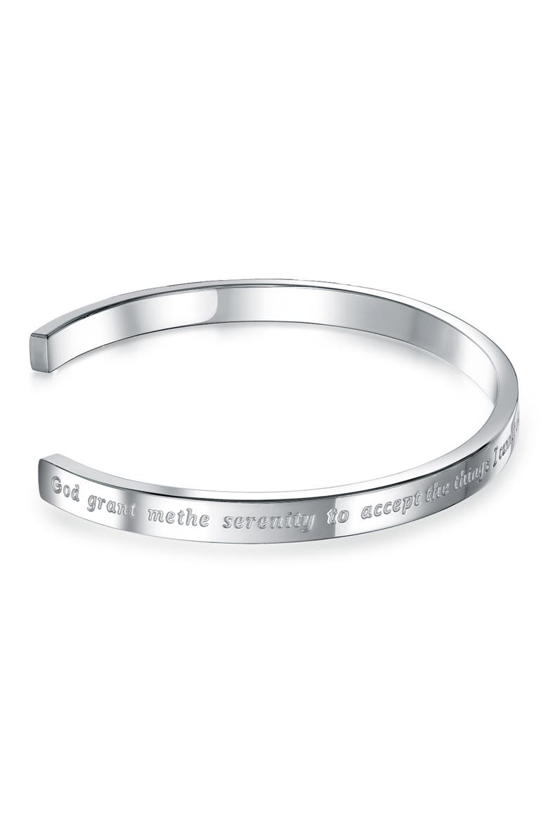 Gender Inclusive Inspirational Serenity Cuff Bracelet, Alternate, color, GREY