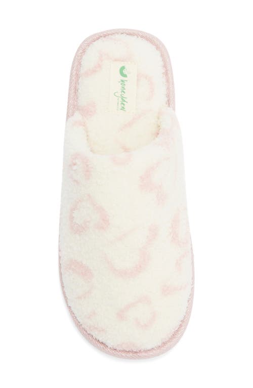 Honeydew Heart Faux Shearling Slipper In White