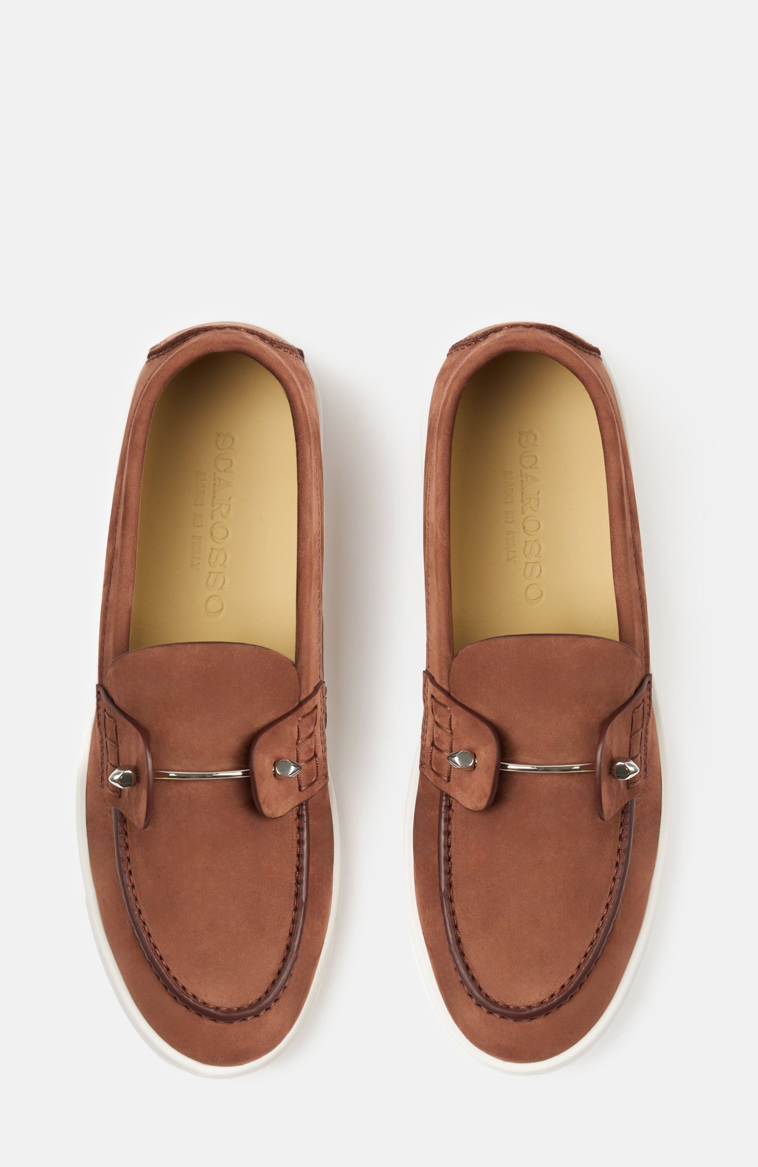 SCAROSSO Coline Loafers, Alternate, color, Cigar Brown - Nubuck
