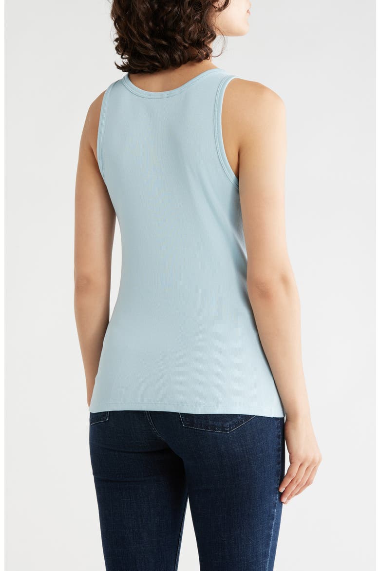 Slim Fit Scoop Neck Stretch Cotton Tank, Alternate, color, PALE SKY