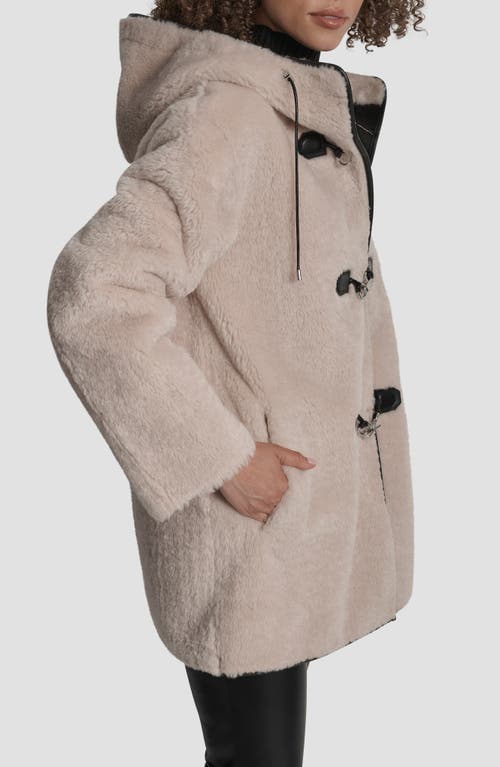 Dkny Faux Fur Toggle Hooded Jacket In Neutral