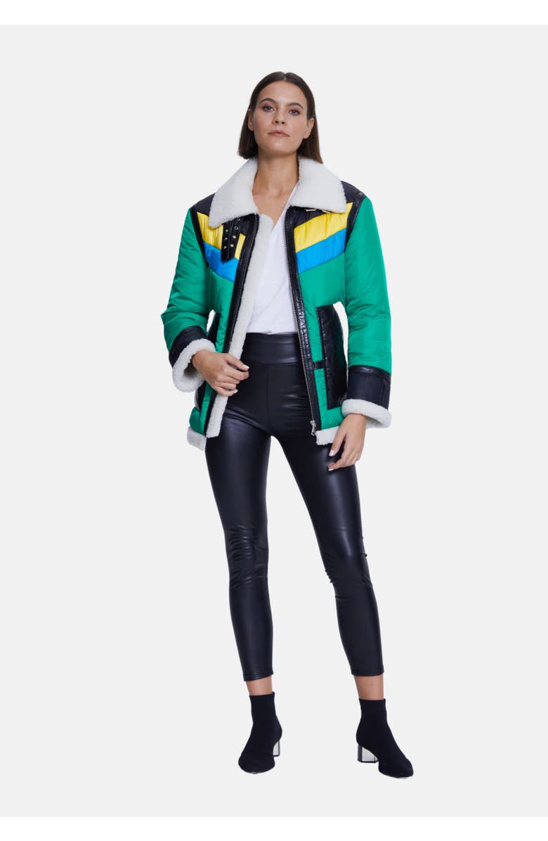 Furniq UK Clarissa Sheepskin Coat, Alternate, color, Black