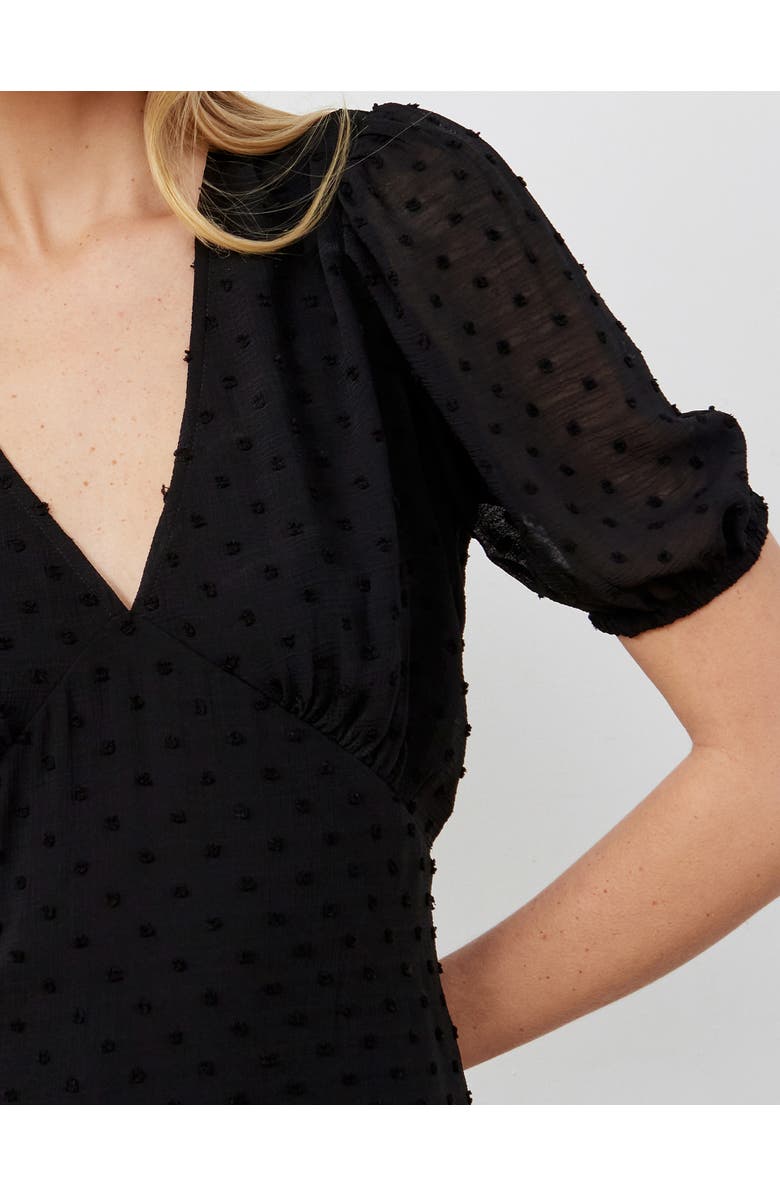 Finery London Loretta V-Neck Georgette Midi Dress, Alternate, color, Black