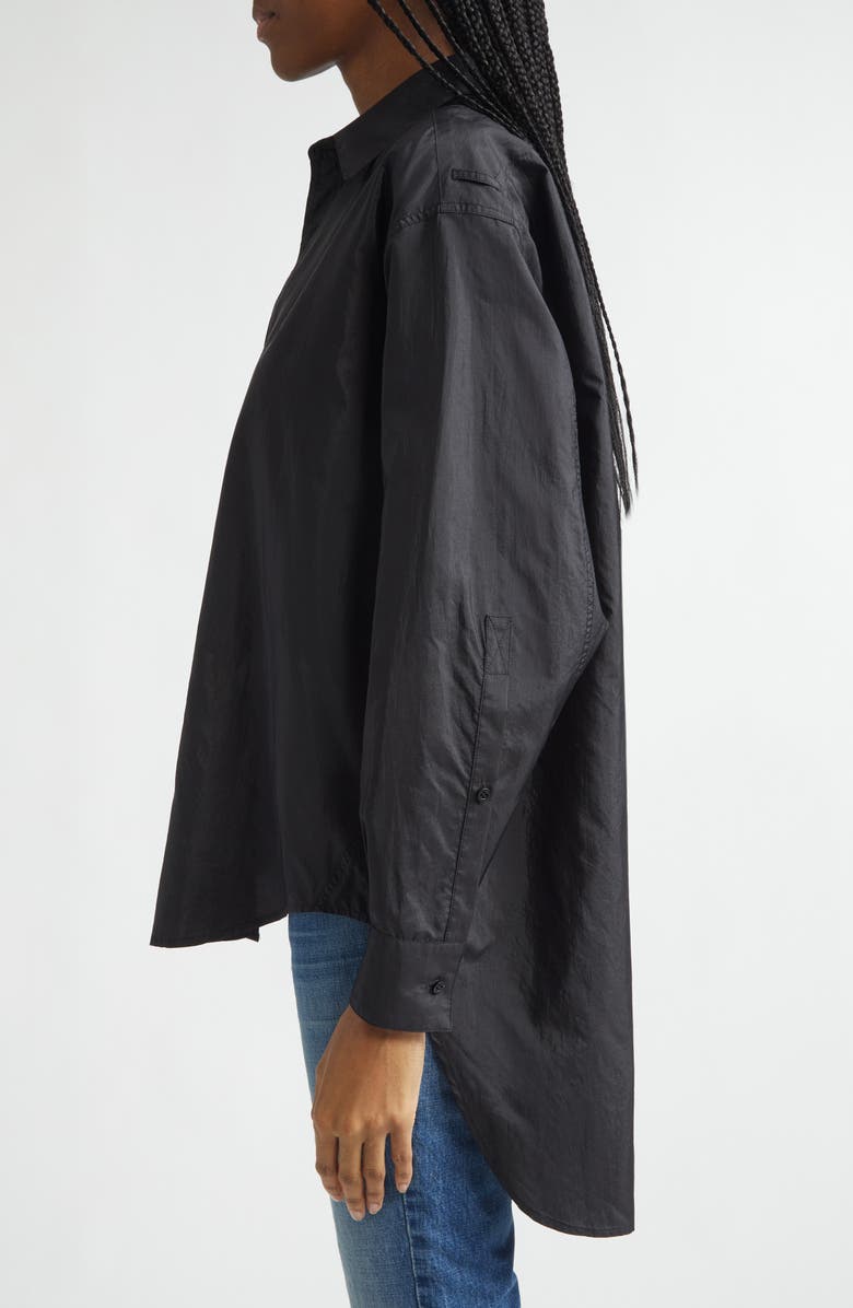 Brandon Maxwell The Keegan Relaxed Boyfriend Button-Up Shirt, Alternate, color, Black