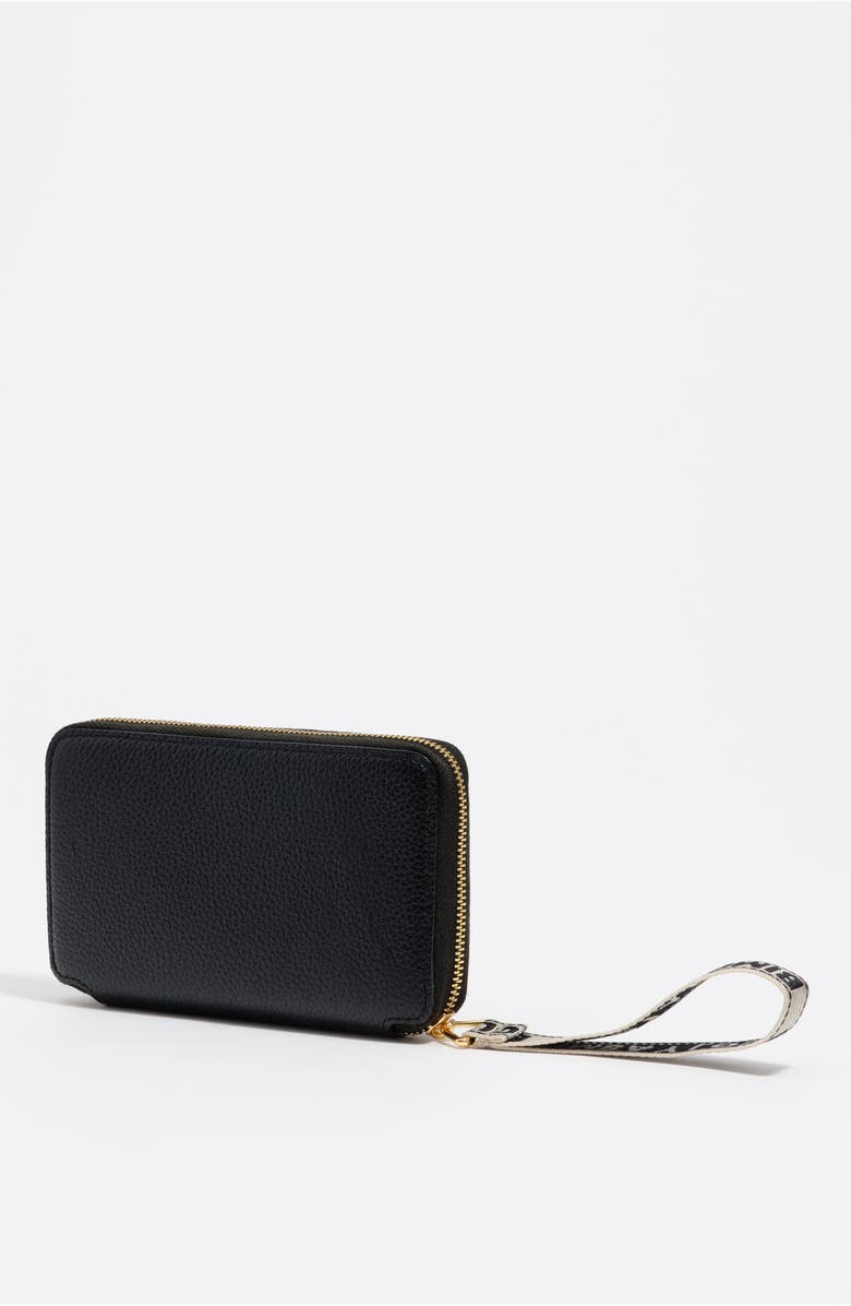 Bimba y Lola Leather Rigid Upper Wallet, Alternate, color, Black