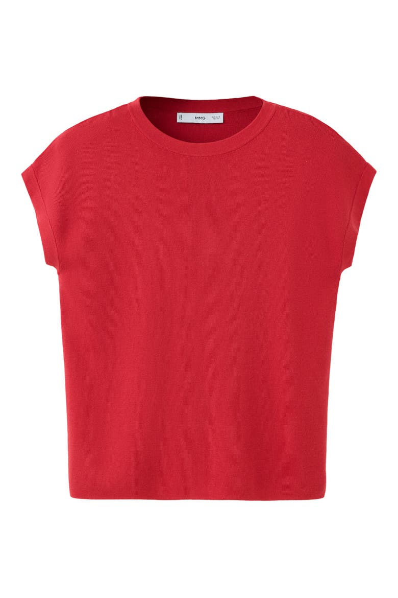 Short Sleeve Cotton Blend Sweater, Main, color, RED