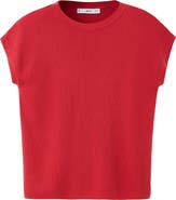 MANGO Short Sleeve Cotton Blend Sweater