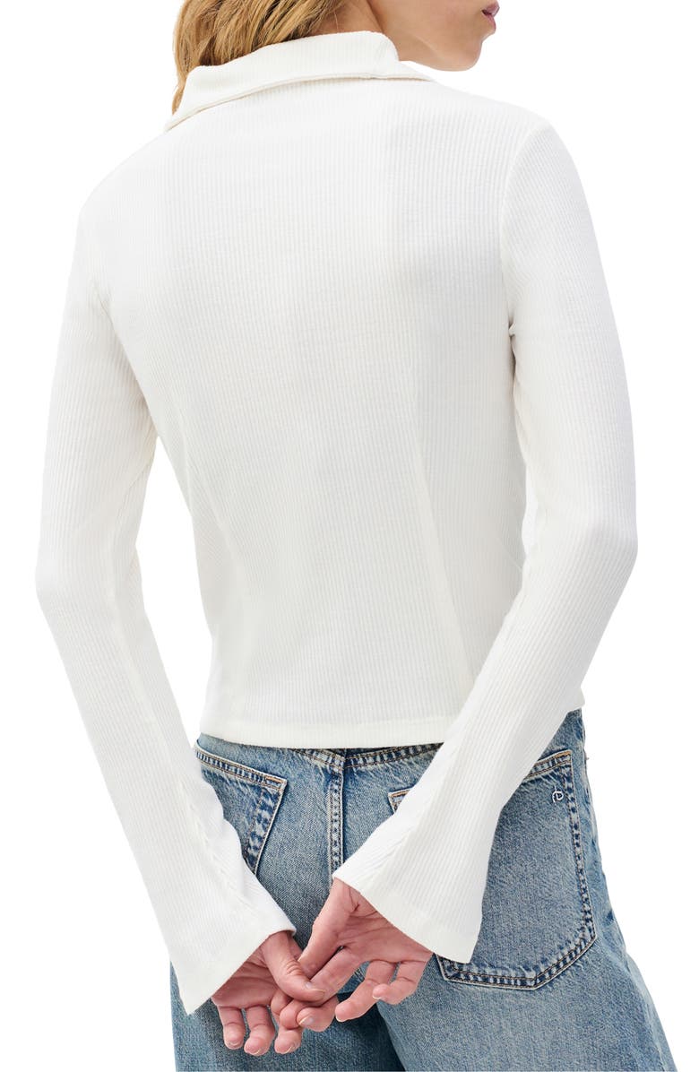 rag & bone/JEAN Rib Button-Up Cardigan, Alternate, color, Ivory