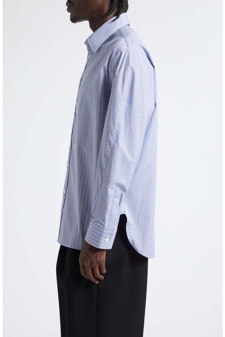 Couture Seam Stripe Overshirt, Alternate, color, WHITE/ NAVY