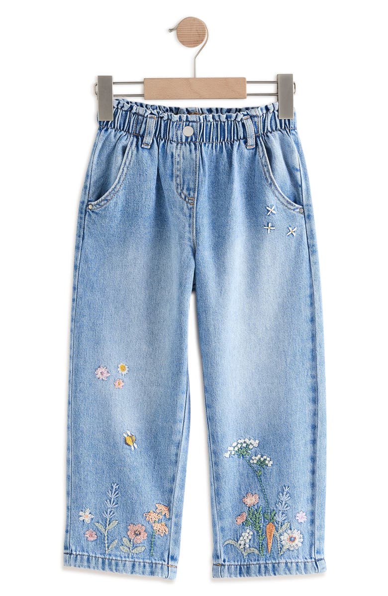 NEXT Kids' Bee Embroidered Wide Leg Jeans, Main, color, 