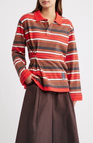 Damson Madder Noah Cinch Striped Rugby Polo