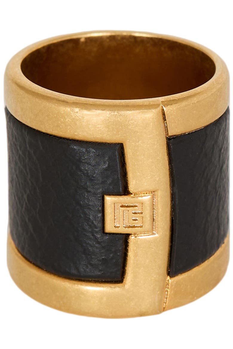 Anthem ring in brass and resin, Main, color, black