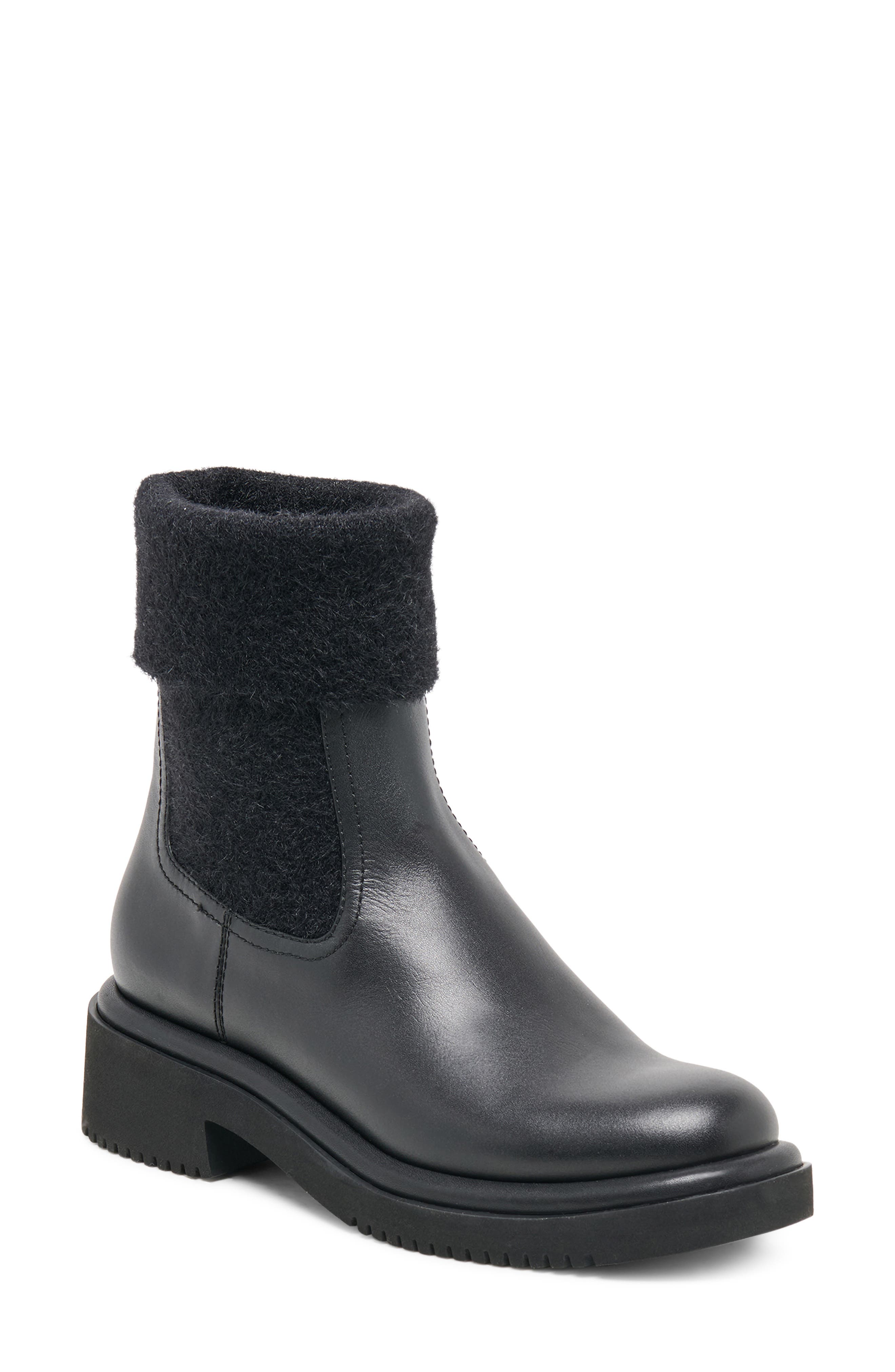 Barbi Waterproof Leather Boot, Main, color, BLACK LEATHER H2O