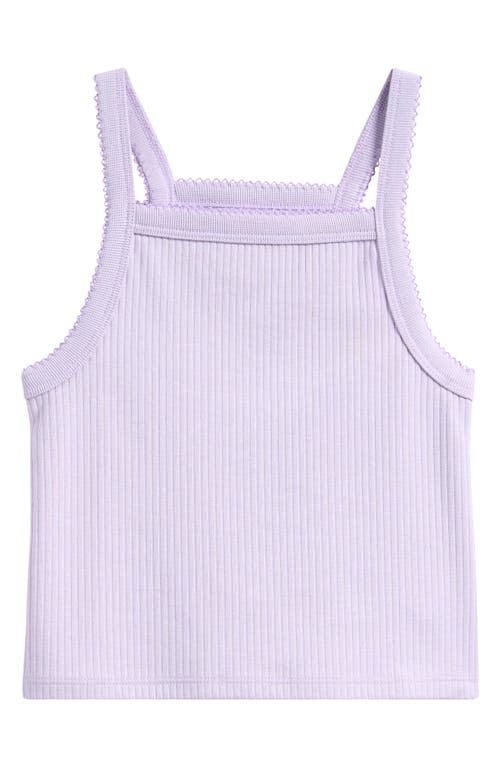 Shop Tucker + Tate Kids' Square Neck Rib Tank In Purple Petal
