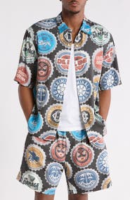 CRIMINAL DAMAGE Bottle Cap Button Front Shirt