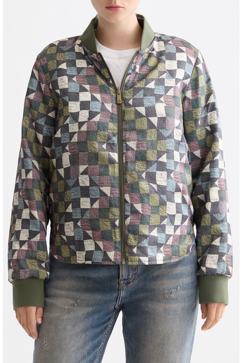 Reversible Quilted Bomber Jacket, Main, color, THYME