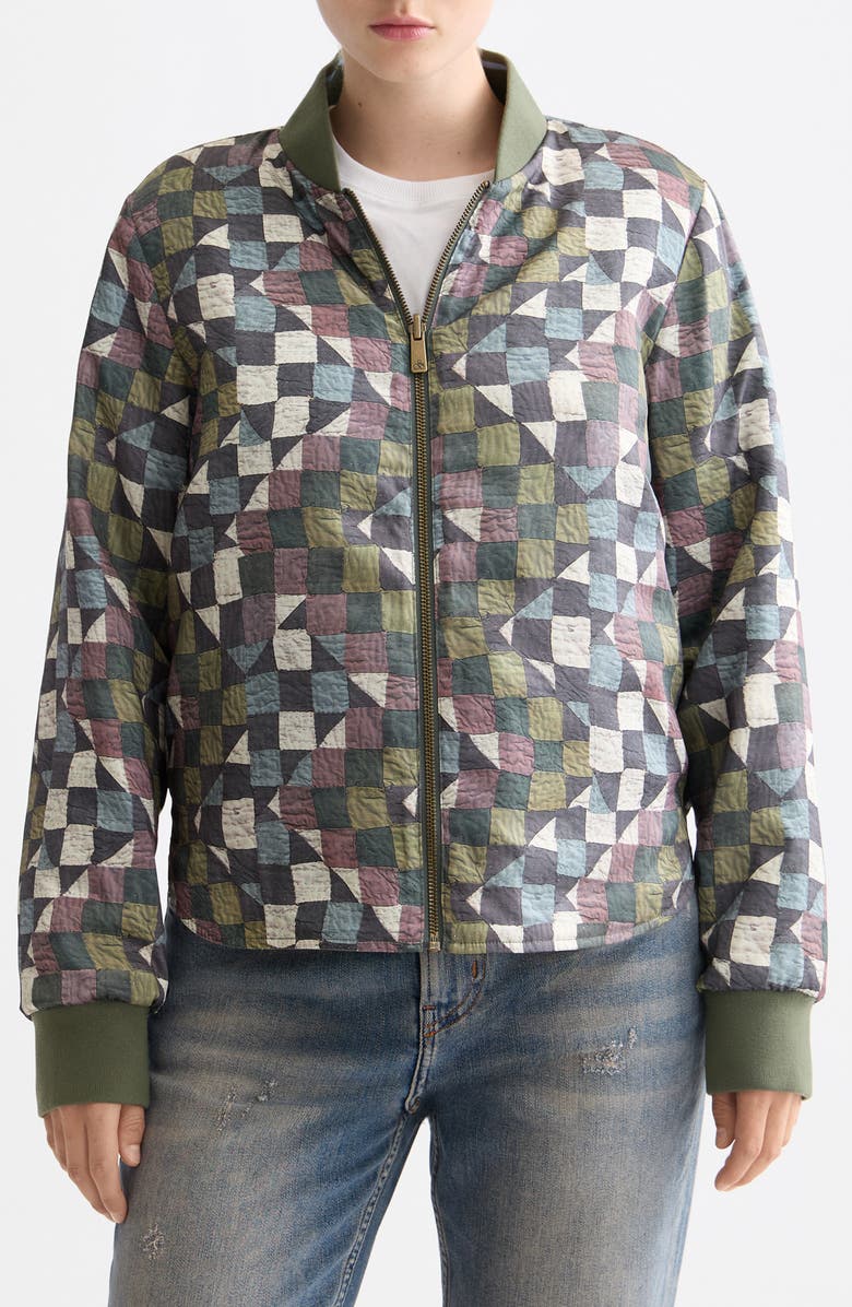 Scotch & Soda Reversible Quilted Bomber Jacket, Main, color, Thyme