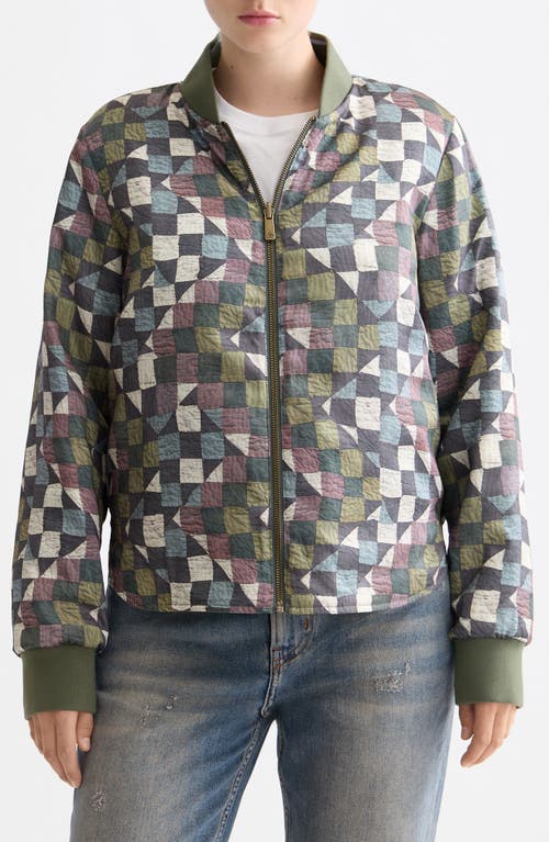 Scotch & Soda Reversible Quilted Bomber Jacket In Multi