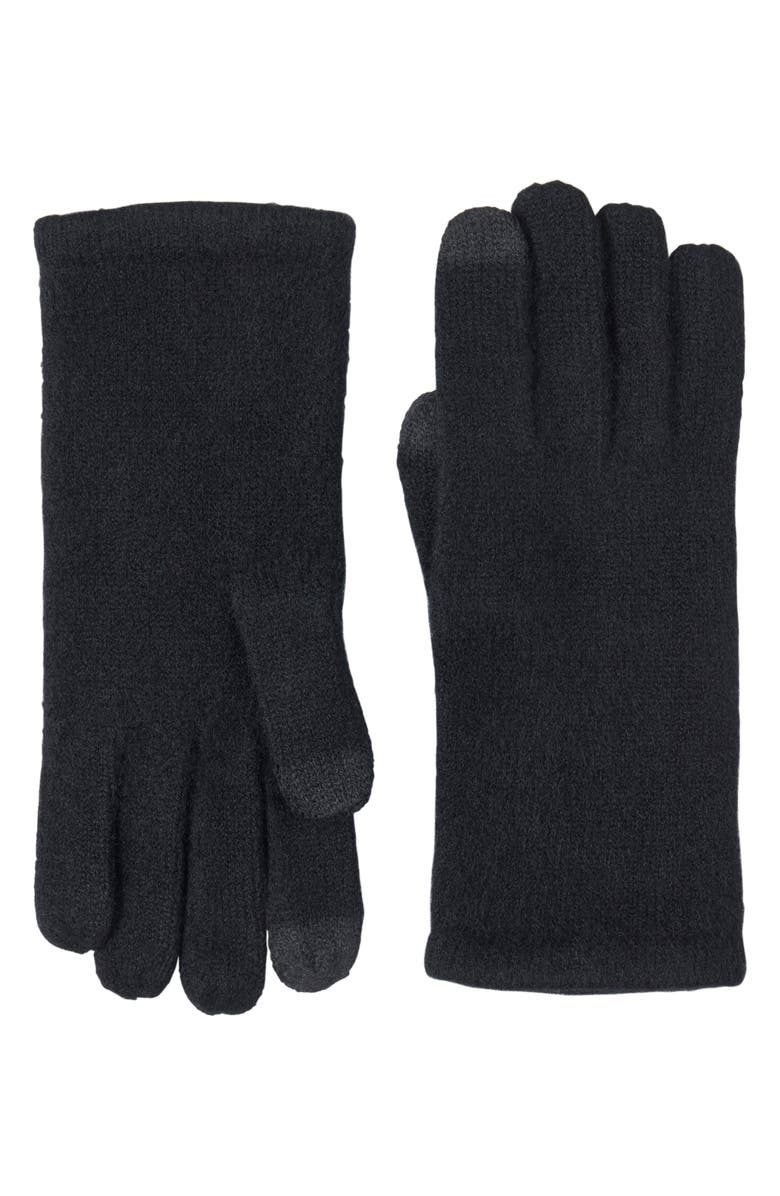 Sofia Cashmere Tech Cashmere Gloves, Main, color, Black