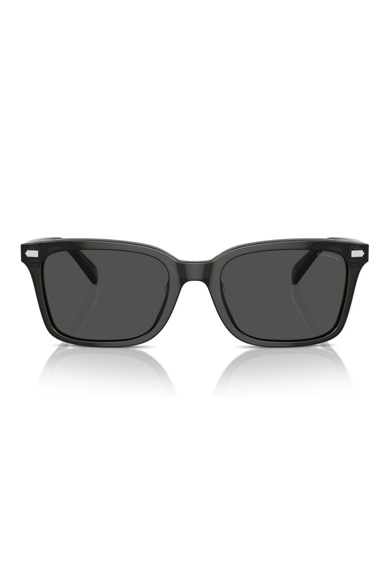 54mm Square Sunglasses, Main, color, TRANSPARENT DARK GREY / GREY