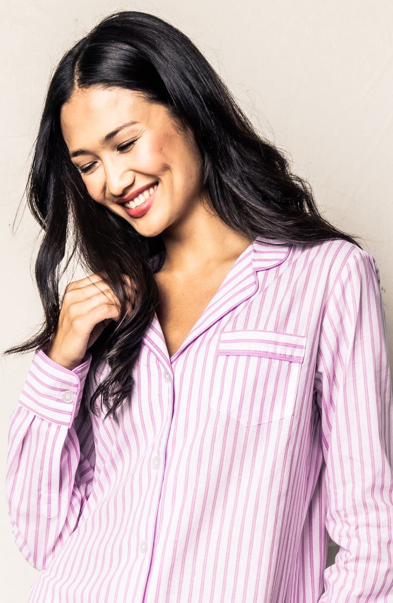 Petite Plume French Ticking Stripe Cotton Pajamas, Alternate, color, 