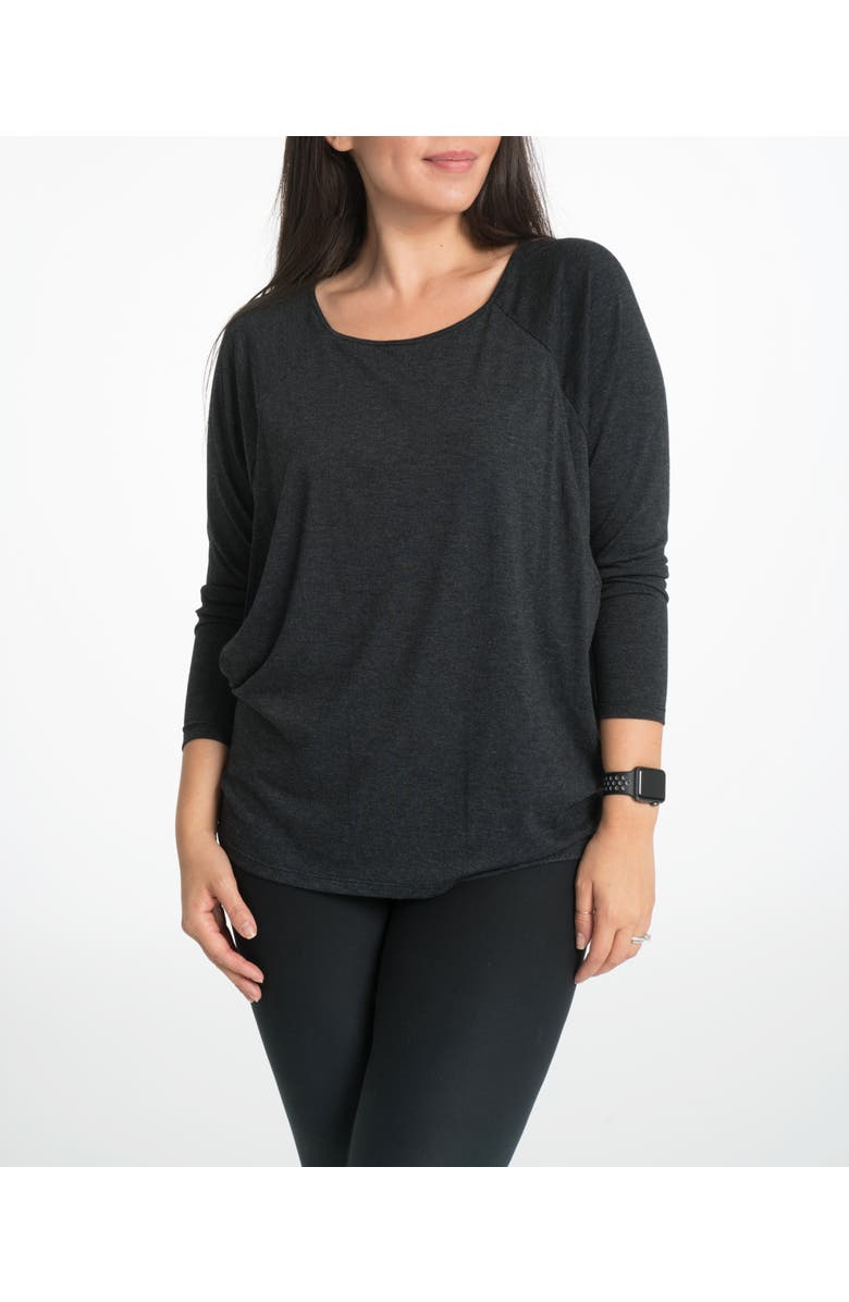 BUN Maternity Nursing Apparel Bliss Long Sleeve Nursing Top, Main, color, Black