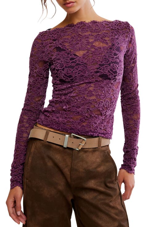 Intimately FP Raising Eyebrows Lace Top