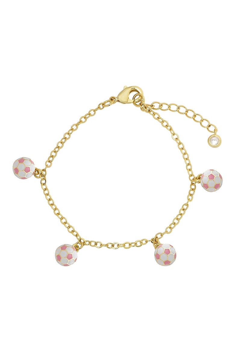 3D Soccer Ball Bracelet, Main, color, PINK