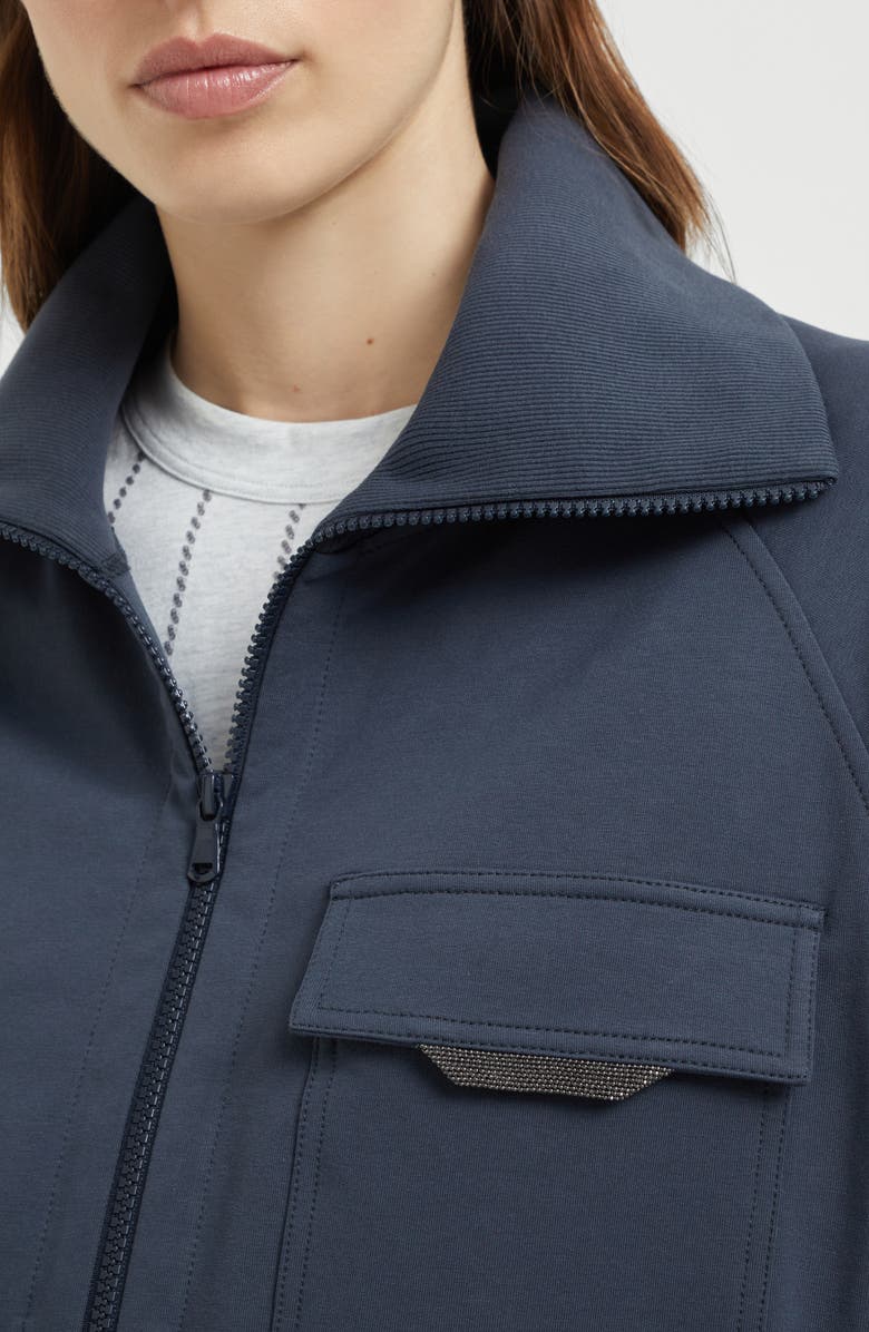 Brunello Cucinelli Lightweight French terry sweatshirt, Alternate, color, Navy Blue